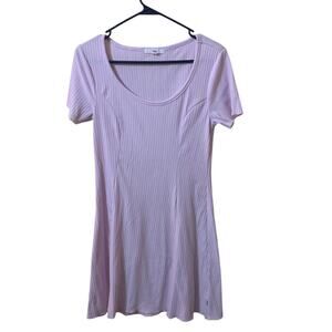 Vans Pink Oh Snap Rib Flare Scoop Neck Skater Dress Size Medium